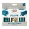  85 G SUGAR DECORATIONS MIX SILVER AND SKY BLUE MET