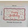  Set 120 buc decor din ciocolata - 50x90 mm -Happy Birthday Alb