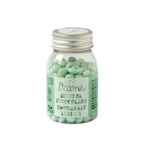 Decor din ciocolata cu lapte - VERDE AQUA - 80 g - ⌀ 10 mm - Decora