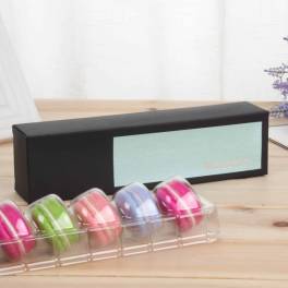 Cutie pentru 6 Macarons + PVC -Albastru-23x6x4.5 cm-Anyta Cooking - Anyta Cooking