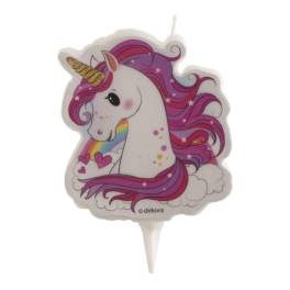 Lumânare pentru zi de naștere UNICORN ROZ 2D – 7,5 CM - Dekora - Anyta Cooking