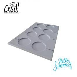 Mulaj din silicon - Acadea / Lollipop rotund – ø 15 cm - 8 cavitati - Cesil - Anyta Cooking	