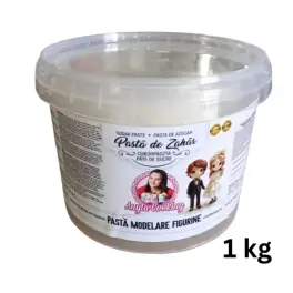 Pasta de Zahar Premium Modelare Figurine - ALB - 1 KG - Anyta Cooking