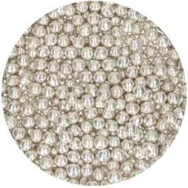 Perle / Perlute din zahar 4mm ARGINTI - MEDIUM METALLIC SILVER - 55 G - Funcakes