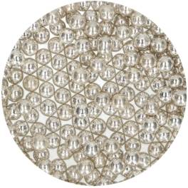 Perle / Perlute din zahar 8mm- LARGE METALLIC SILVER - 80gr - Funcakes