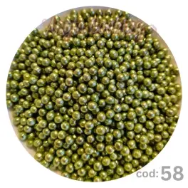 Perlute din Zahar 4 mm Verde metalizat- Mix NR58 - 100 gr - Anyta Cooking