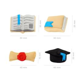 Set 48 buc Decor din zahar - Graduation 3D - 40X30MM-Dekora