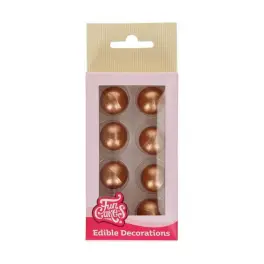 Set 8 buc Bilute din Ciocolata culoarea BRONZ - Ø 2cm - FunCakes