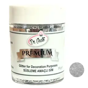 Glitter / Sclipici non-alimentar pentru decor - ARGINTIU / Silver - 10g - SIM