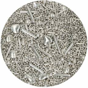 Decor din zahar Sprinkle Medley Silver / Arginitiu 65g - FunCakes 