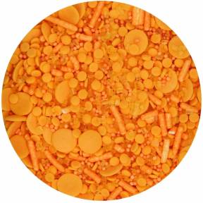 Decor din zahar Sprinkle Medley Orange / Portocaliu - 70g - Funcakes