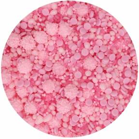 Decor din zahar Sprinkle Medley Pink / Roz - 70g - Funcakes