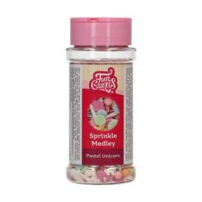 Decor din zahar Sprinkle Medley Pastel Unicorn - 50g - Funcakes