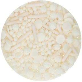 Decor din zahar Sprinkle Medley White - 65g - Funcakes