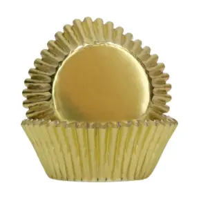 Set 48 buc Forma de copt briose - Metallic Gold - Funcakes