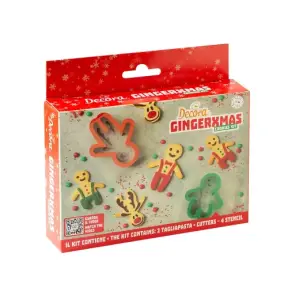  SET 2 COOKIE CUTTERS AND 4 STENCILS GINGERCHRISTMAS