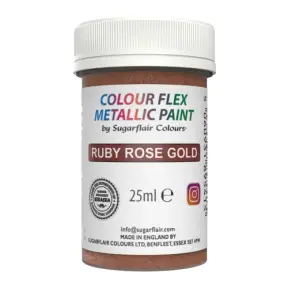 Colorant Comestibil Metalic - 25ml - Ruby Rose Gold - Sugarflair