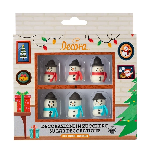  3D SUGAR SNOWMEN PACK OF 6PCS