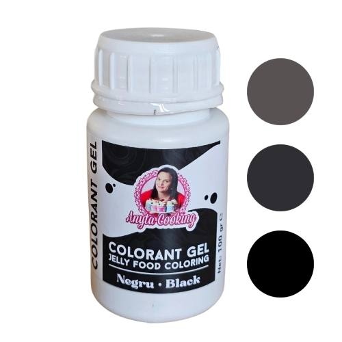 Colorant alimentar gel - NEGRU - 100 gr - Anyta Cooking