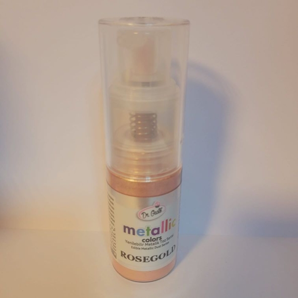 Colorant Pudra Metalizat Spray Pompita - 10 gr - ROSE GOLD - Dr Gusto - Anyta Cooking