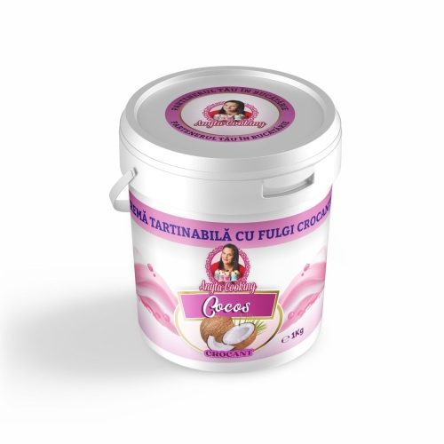 Cremă tartinabilă cu fulgi crocanti – COCOS – 1 kg – Anyta Cooking