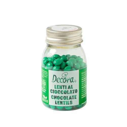 Decor din ciocolata cu lapte - VERDE - 80 g - ⌀ 10 mm - Decora