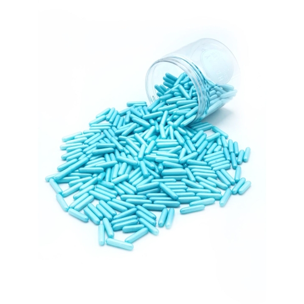 Decoratiuni zahar (sprinkles) - Blue Pearlescent Rods - 90 gr - Happy Sprinkles - Anyta Cooking