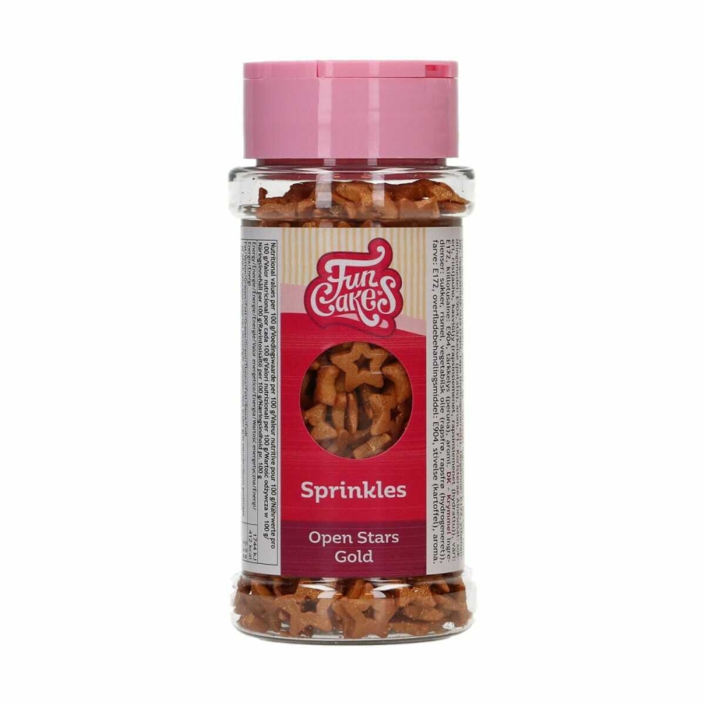 Decor din zahar Sprinkle Stelute Aurii - 50 g - FunCakes