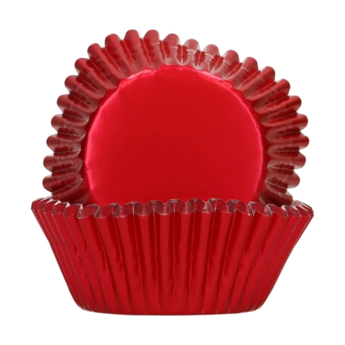 Set 48 buc Forma de copt briose - Metallic Red - Funcakes