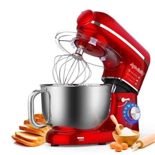 Robot de Bucătărie Mixer cu bol de 6.2 L - 1500W -Roșu- cu blender și tocător-Anyta Cooking