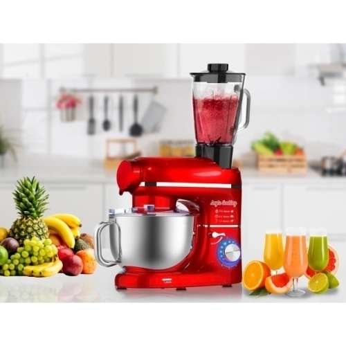 Robot de Bucătărie Mixer cu bol de 6.2 L - 1500W -Roșu- cu blender și tocător-Anyta Cooking