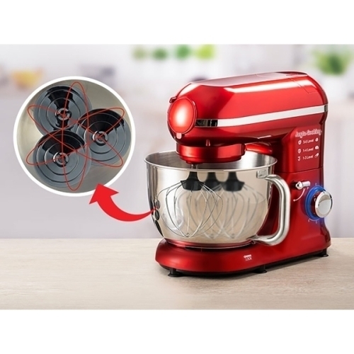 Robot de Bucătărie Mixer cu bol de 6.2 L - 1500W -Roșu- cu blender și tocător-Anyta Cooking