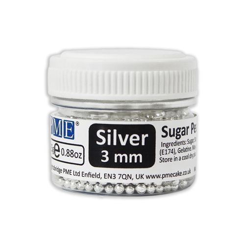 Perle de Zahar Argintii 3mm 25g - PME