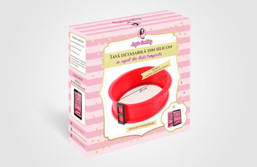 Tava de Silicon Rotunda Detasabila cu Sticla Temperata - 25 CM - Anyta Cooking -Transport Gratis