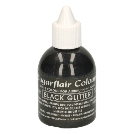 Colorant Aerograf – BLACK GLITTER / NEGRU SIDEFAT – Sugarflair