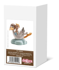 Figurină de tort – Barză în zbor cu copil, albastru, 10 CM - Dekora