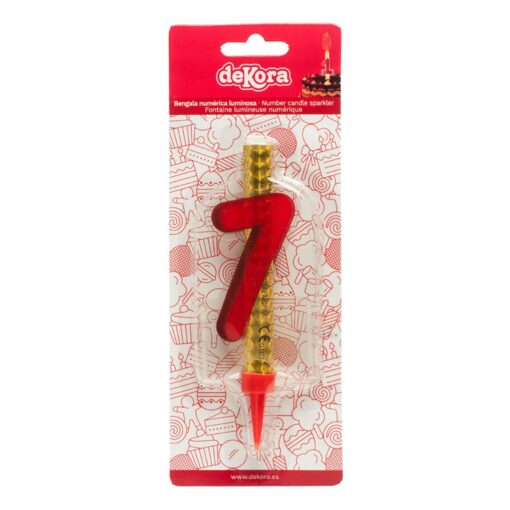 Artificii pentru tort, Numărul 7 - 12CM- Dekora