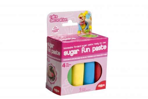 Pastă de zahăr (Fondant) - set 4 culori de bază - 400 g- Dekora (ss)