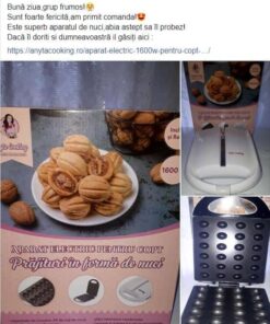 Aparat Electric -1600W- pentru copt Forme de Nuci - Anyta Cooking -Transport Gratis