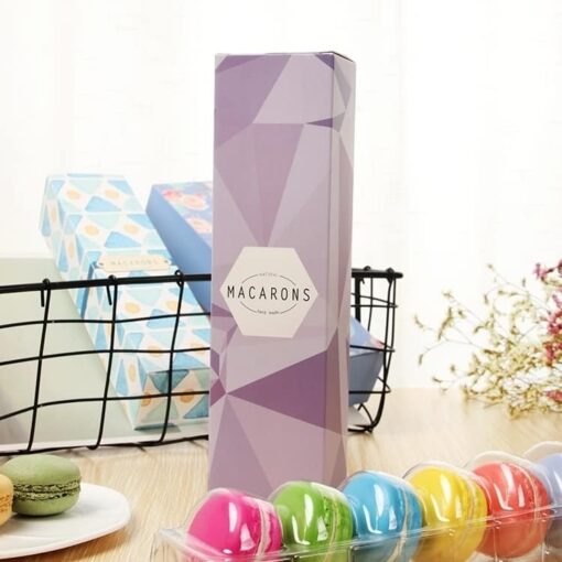Cutie pentru 6 Macarons + PVC -Light Purple-23x6x4.5 cm-Anyta Cooking