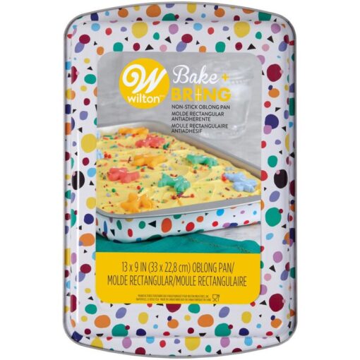 WILTON SEMI-DISPOSABLE TIN GEO OBLONG 22X32CM