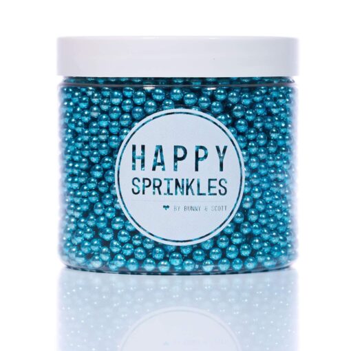 Blue Metallic Pearls - 90 g - Happy Sprinkles