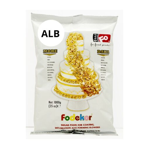 Pastă de zahăr (Fondant) - ALB - 1KG - FODEKOR