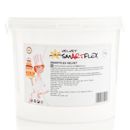 Pasta de Zahar (Fondant) alb cu vanilie-WHITE VELVET-7kg-Smartflex