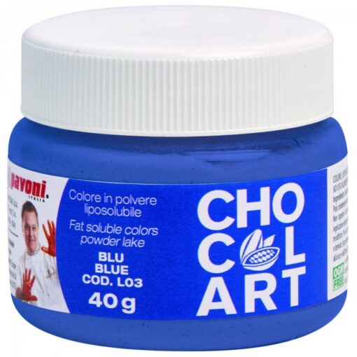 Colorant Alimentar Pudra Liposolubil CHOCOLART, Albastru, 40 gr - Azo Free - Pavoni