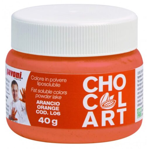 Colorant Alimentar Pudra Liposolubil CHOCOLART, Portocaliu, 40 gr - Pavoni