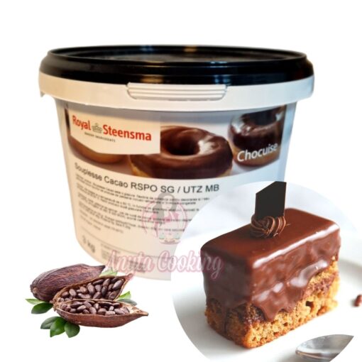 Glazură flexibila de ciocolată , culoare si aroma de Cacao - 3 kg - Steensma