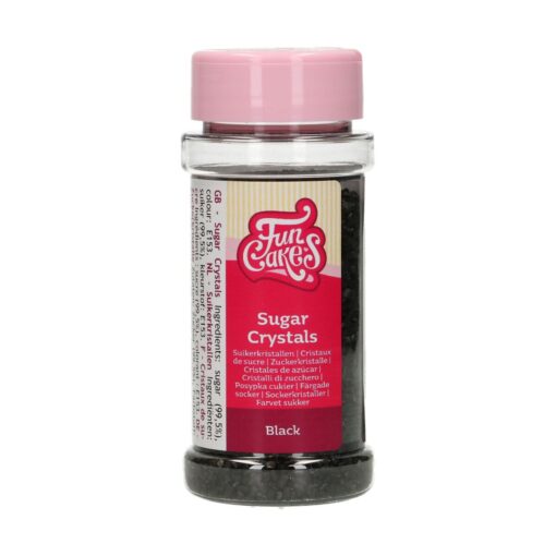 Zahar colorat - CRYSTALS BLACK- 80 G- Funcakes