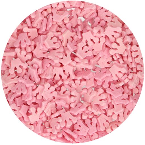 Decor comestibil confetti - CROWNS PINK - 45 G- Funcakes