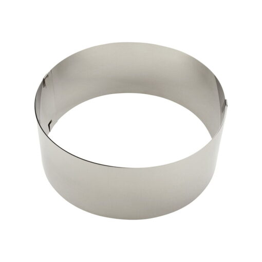 Inel reglabil pentru tort din inox - 8 cm H x 16-30cm - Cake-Masters